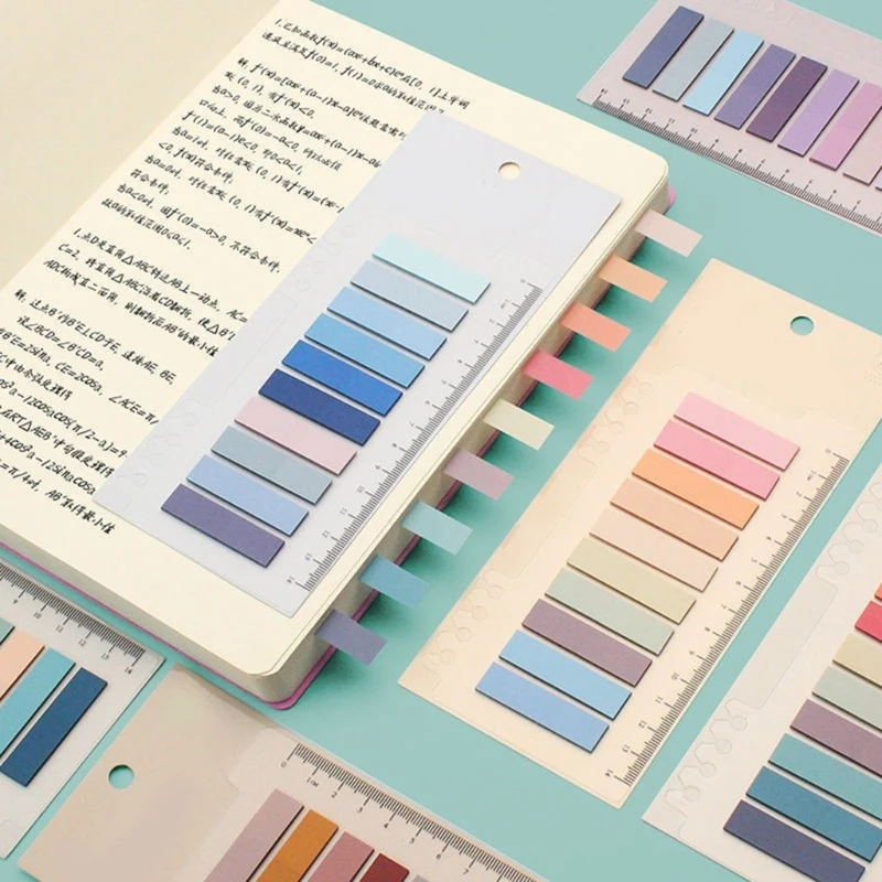 Pestañas adhesivas infantiles Morandi colores – Notas transparentes - imagen 5