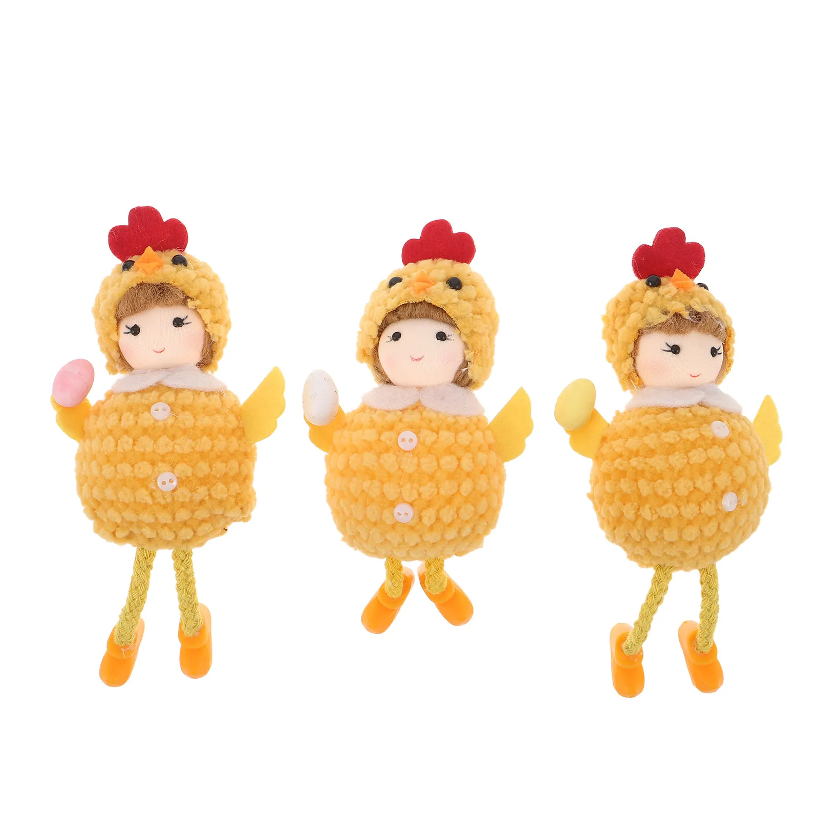 Adornos de Pascua para colgar con pollito y sombrero - imagen 2