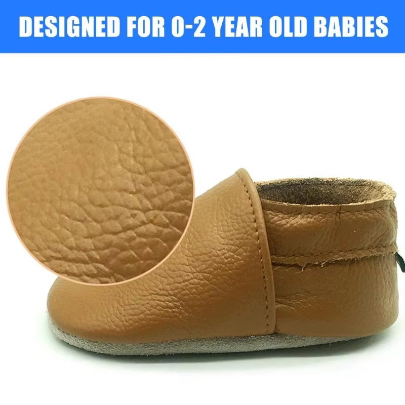 Zapatos prewalker de cuero para bebé – Mocasín QX2D