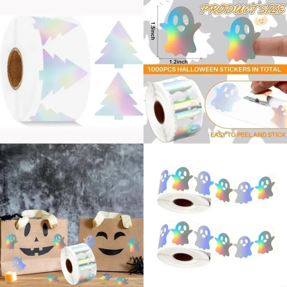 Pegatinas de Halloween autoadhesivas impermeables con fantasmas láser - imagen 4