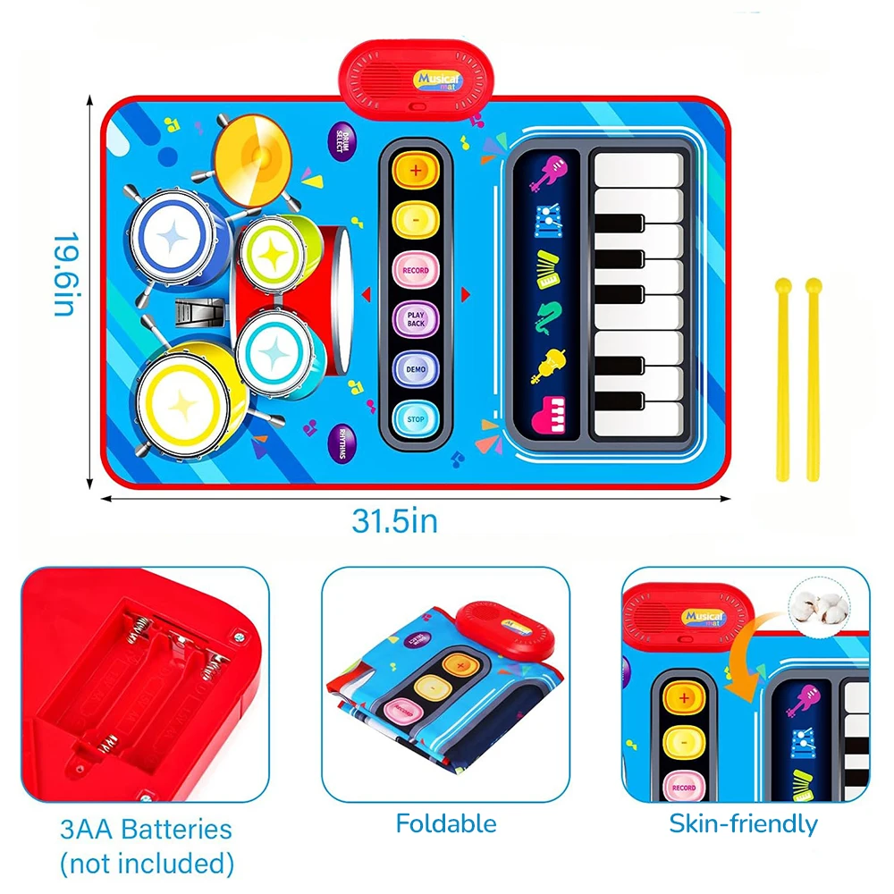 Detalle del teclado de piano táctil