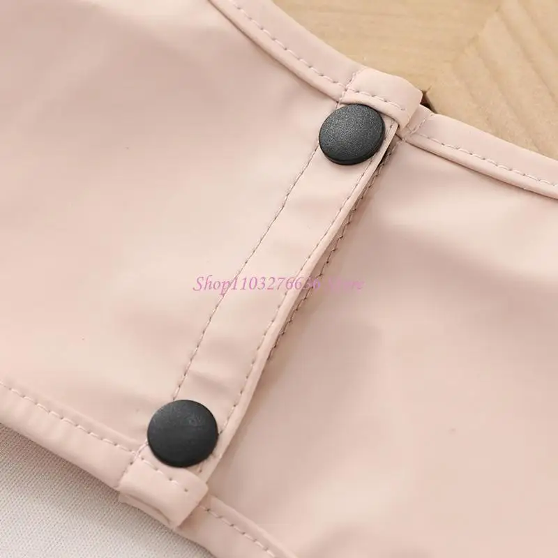 Babero impermeable reutilizable de tela con bolsillo y manga larga - imagen 3