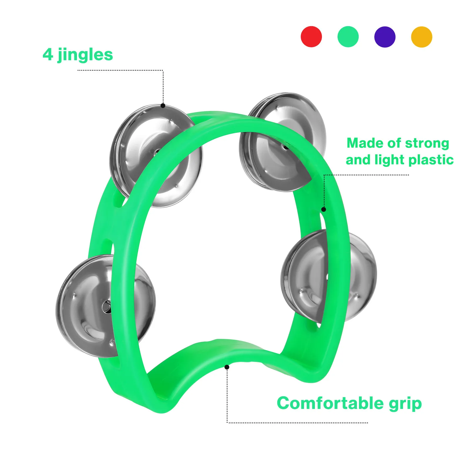 Panderetas de campanas semicirculares de plástico para niños - imagen 2