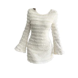 Vestido blanco de maternidad fruncido para fotografía de embarazo
