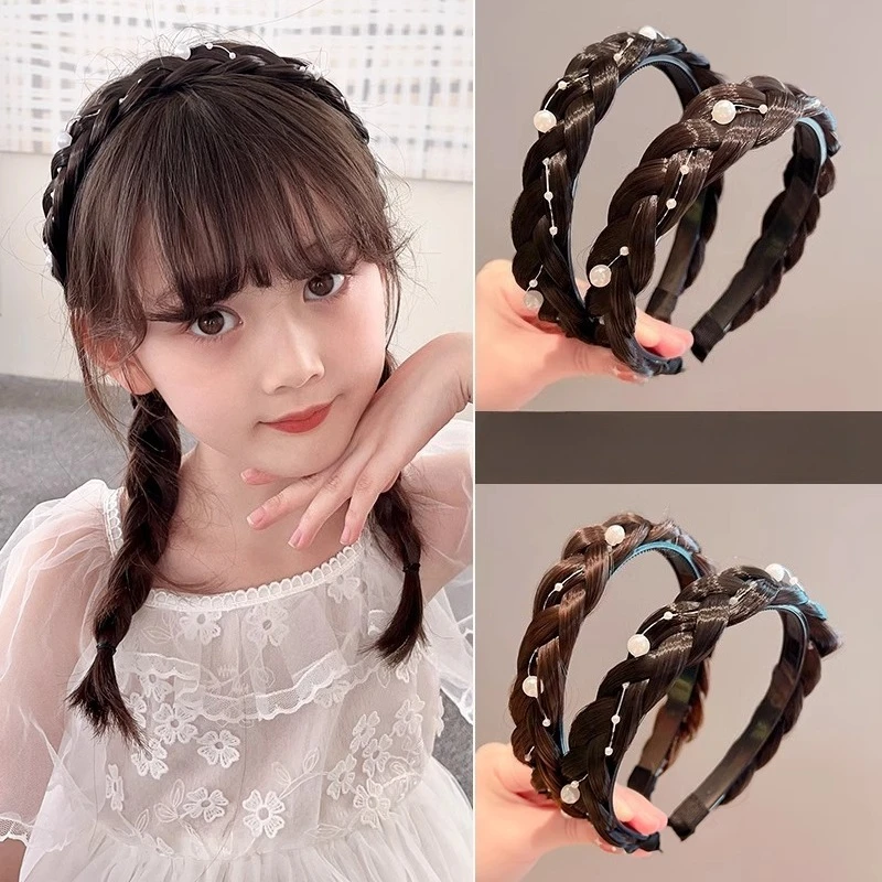 Diadema trenzada con perlas - Accesorio de peluquería infantil - imagen 5