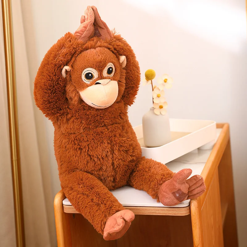 Peluche de orangután realista para niños, regalo de cumpleaños