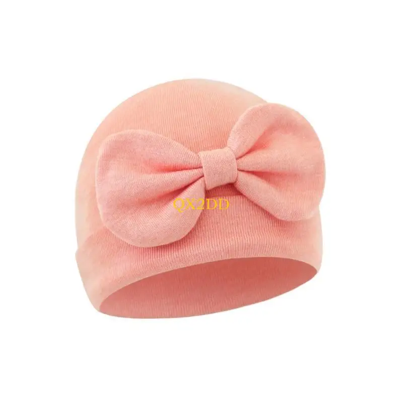 Gorro para bebé suave transpirable con lazo para recién nacidos