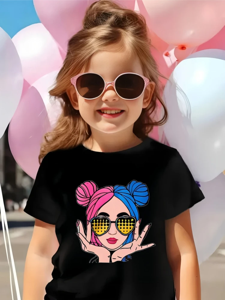 Camiseta de verano manga corta para niña con estampado - imagen 4