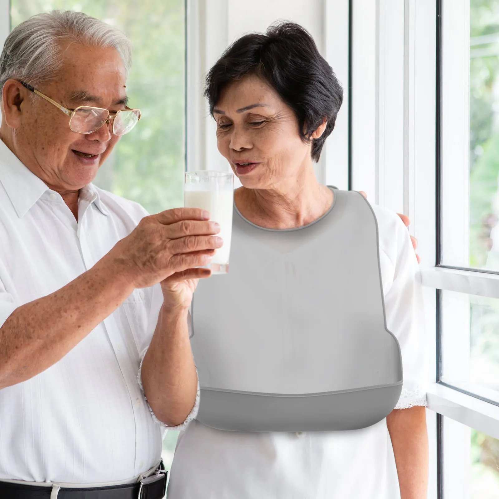 Babero de silicona impermeable tipo toalla lavable para adultos - imagen 2