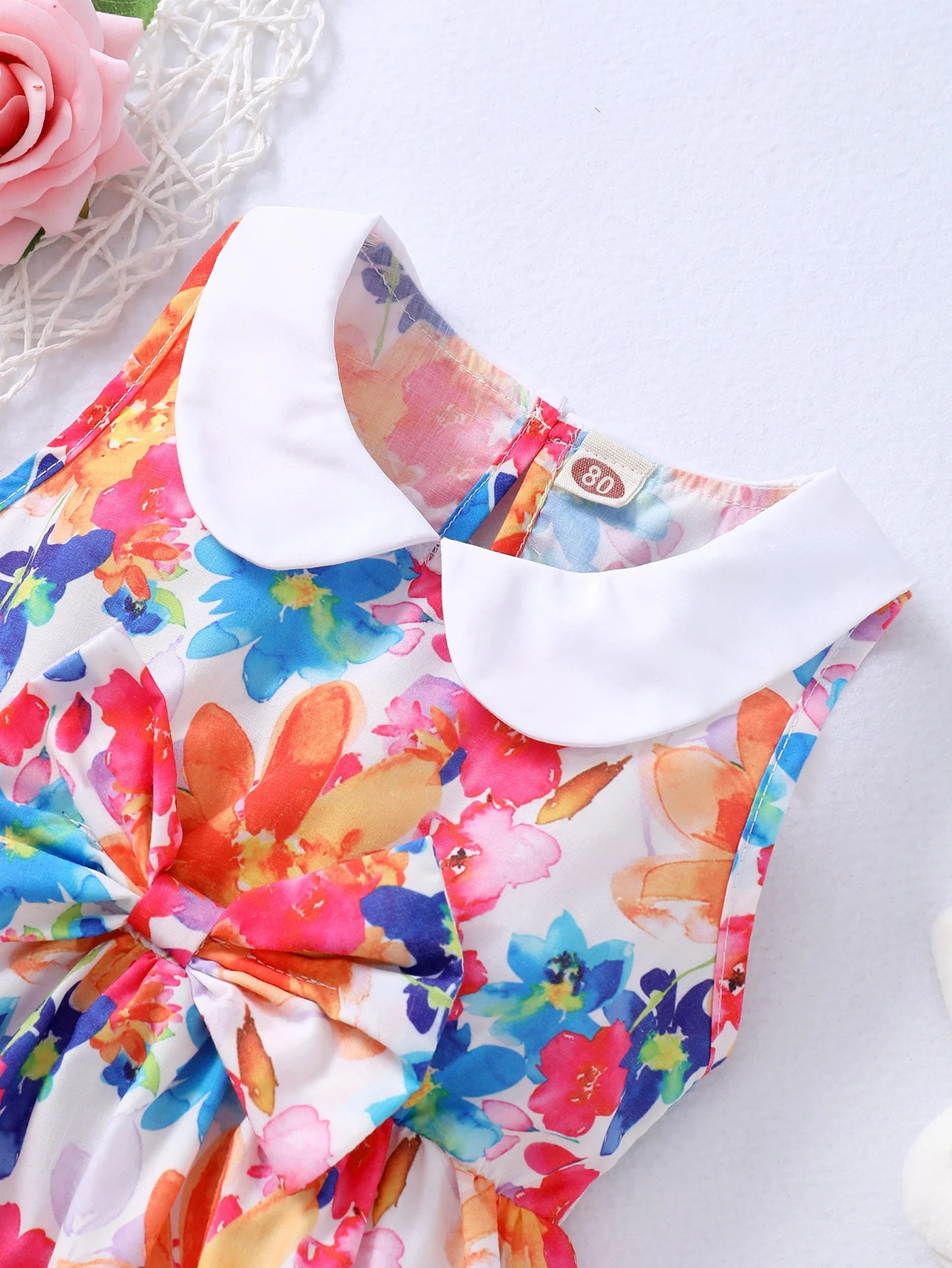 Vestido de verano floral sin mangas para niña, falda princesa - imagen 5