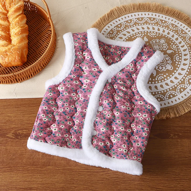 Chaleco floral térmico acolchado para niños – Cálido y transpirable - imagen 4