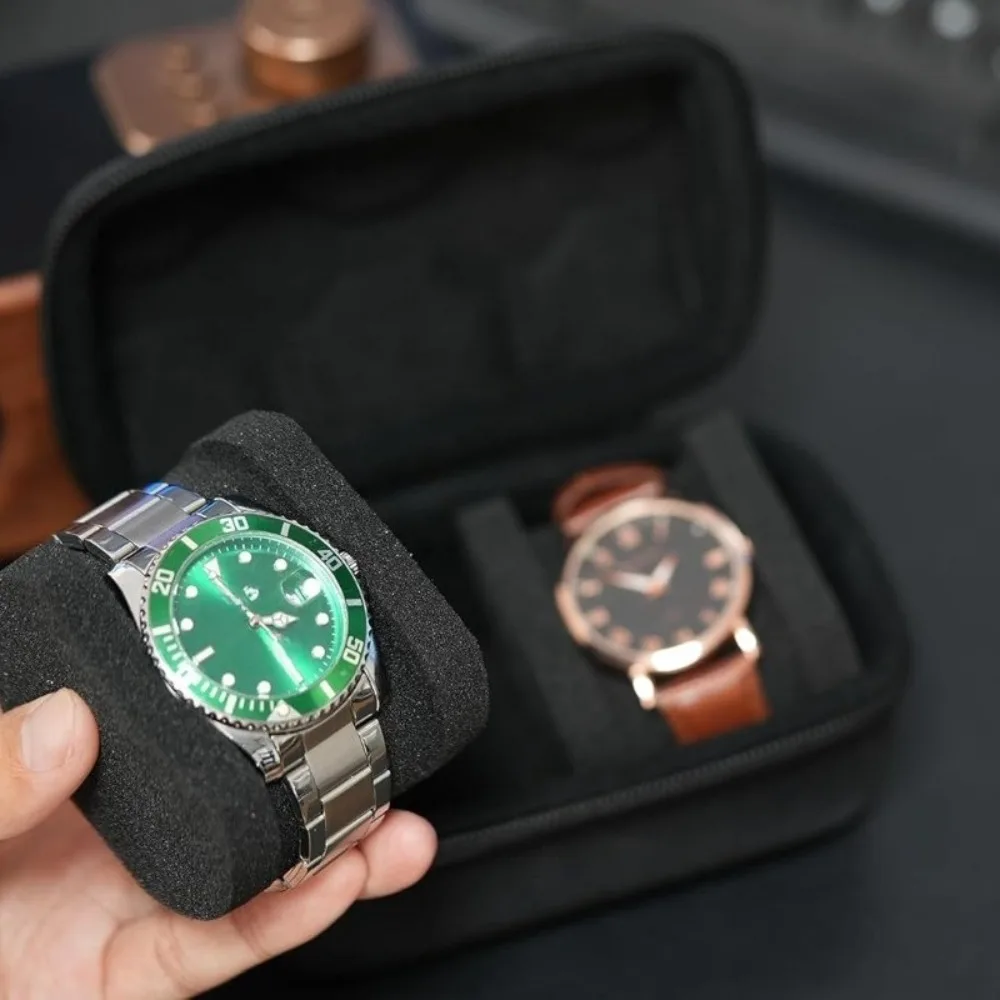 Estuche para relojes rígido de tela Oxford con tapa abatible EVA - imagen 2