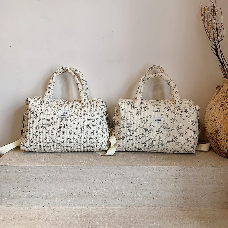 Bolsa de pañales grande estilo francés floral para bebé viaje - imagen 3