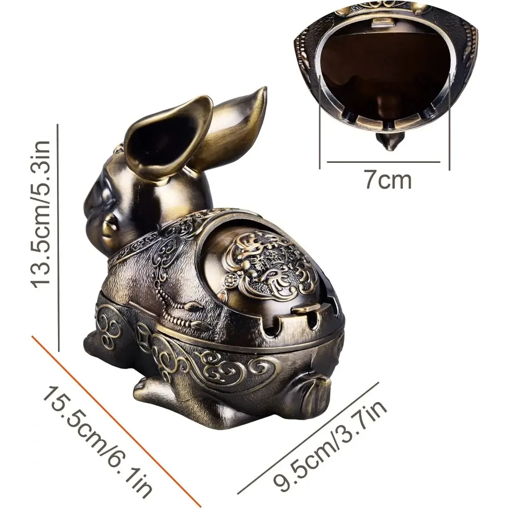 Cenicero de metal con tapa para interiores y exteriores - imagen 4