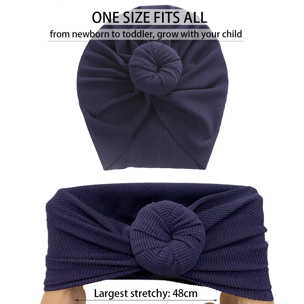Gorro turbante acanalado para bebé – Temporada primavera y otoño - imagen 5