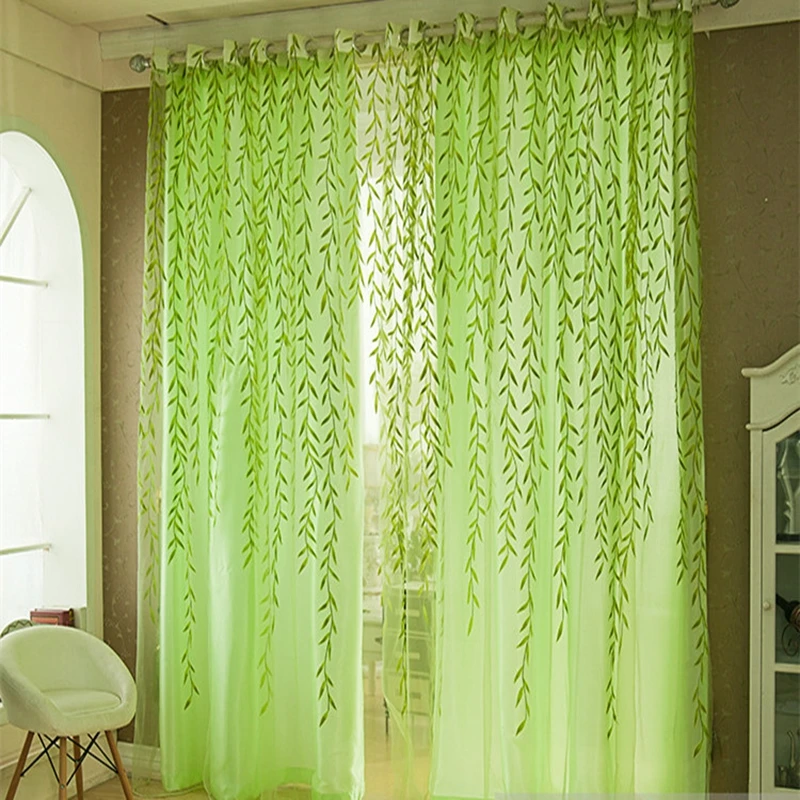 Cortinas de hilo jacquard con diseño mimbre – decoración chic - imagen 4