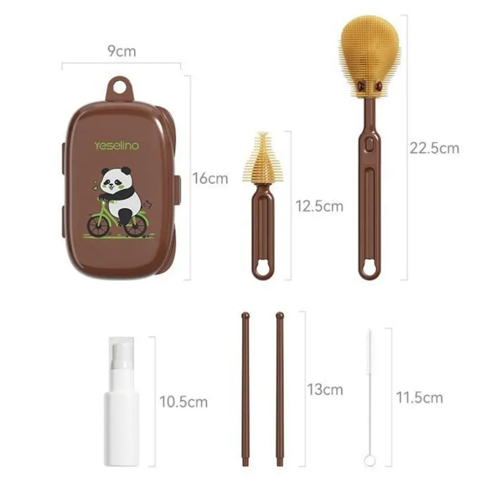 Juego de cepillos para biberones plegable portátil con estante secado - imagen 4