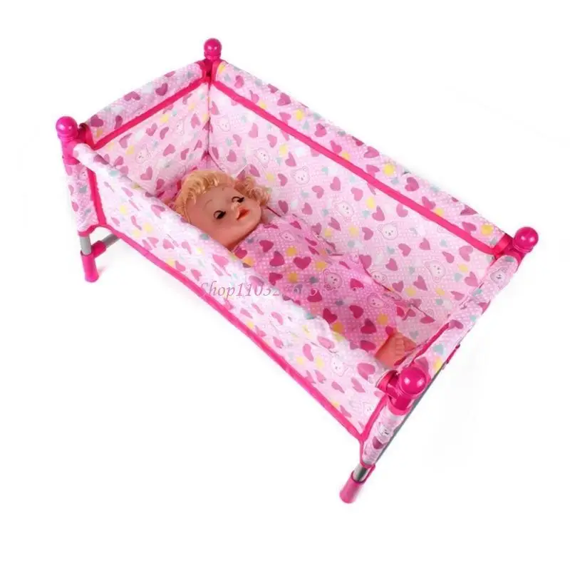 Cuna plegable para muñecas, juego de simulación en casa infantil - imagen 3