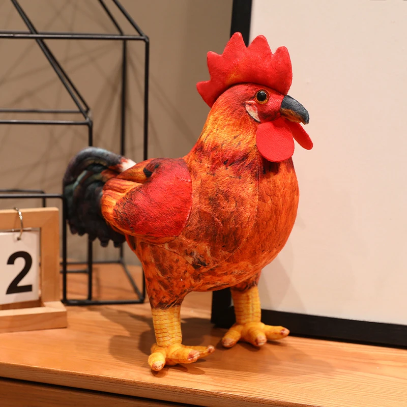 Peluche de gallo realista para decoración