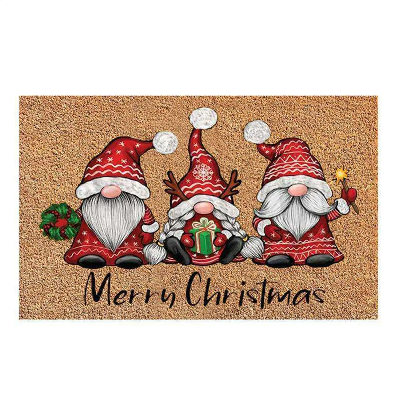 Alfombra de Navidad rústica con diseño de gnomo para entrada