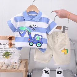 Conjunto de verano para bebé: camiseta a rayas y pantalón corto