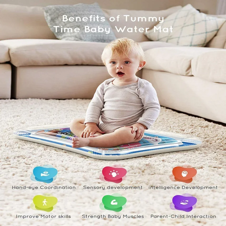Alfombra de juego para bebé con cojín de agua inflable
