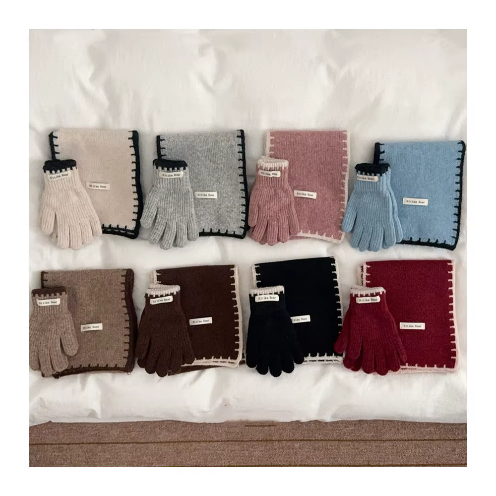 Guantes de punto niño en verde