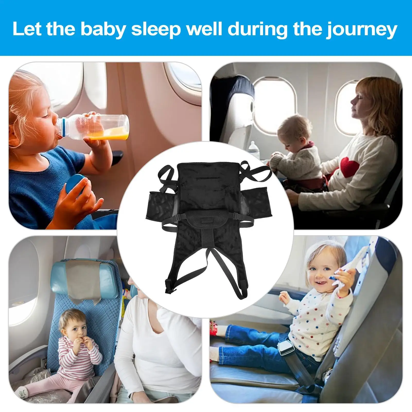 Cama extensora de avión para niños pequeños, viaje cómodo