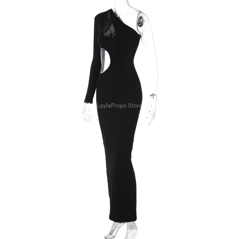 Vestido de maternidad elegante con hombros descubiertos y calado - imagen 3