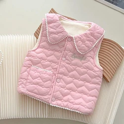 Chaleco de felpa suave de algodón para niña – Cálido otoño invierno