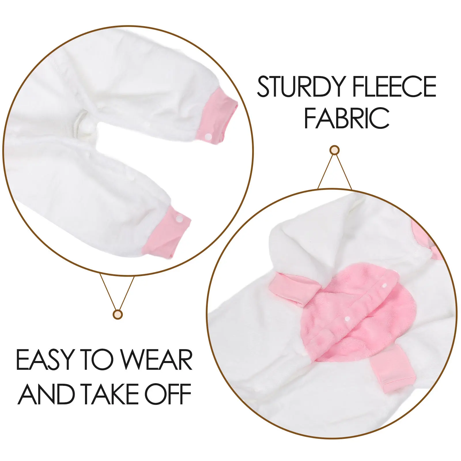 Mono con capucha de forro polar para bebé unisex cálido y suave - imagen 4