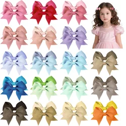 Pinzas para el pelo de niña con lazo y color liso, flequillo