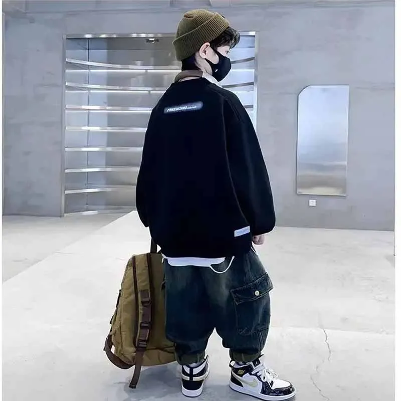 Sudadera de otoño para niños con cuello redondo y manga larga - imagen 4