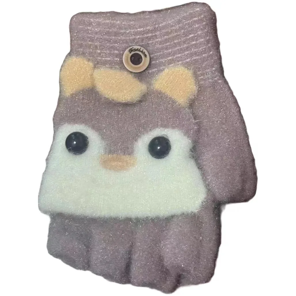 Guantes invierno cortaviento térmicos media falange para niños - imagen 4