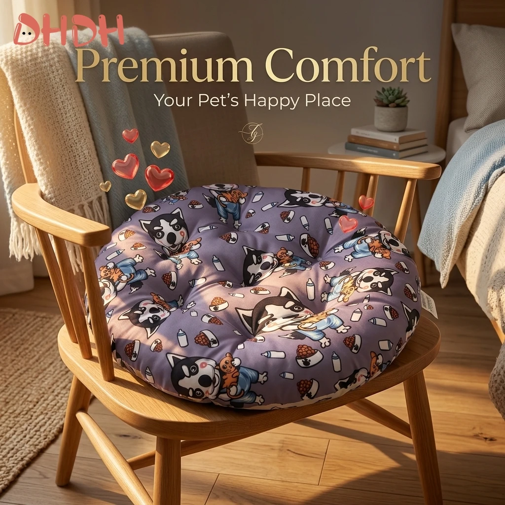 Cojín redondo impermeable morado para asiento cómodo - imagen 2