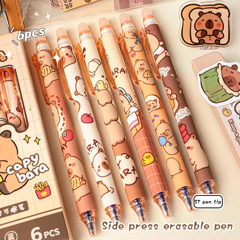 Bolígrafos de gel Capybara de secado rápido – Estilo kawaii borrable