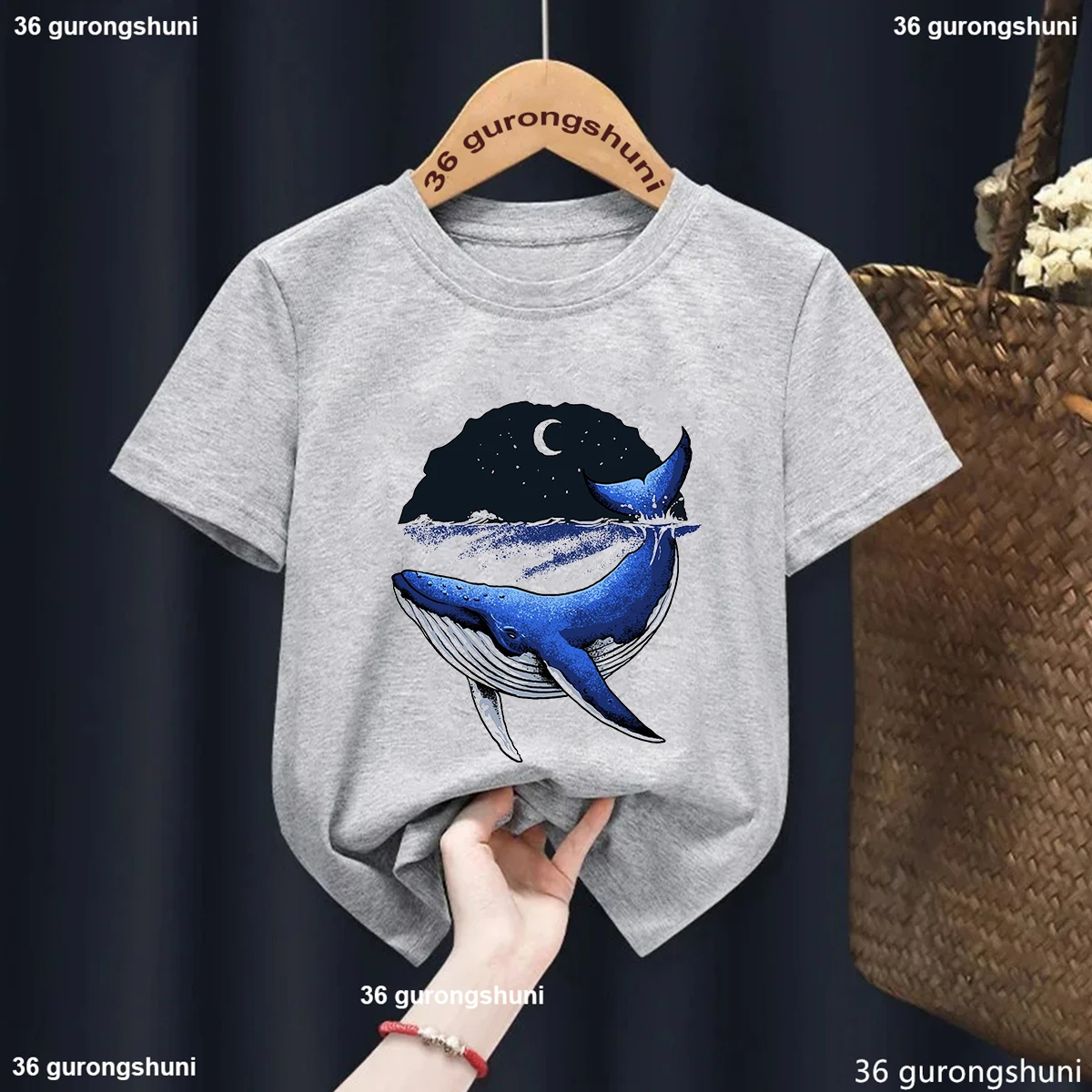 Camiseta World of Whales de delfines para niños – Manga corta verano - imagen 3