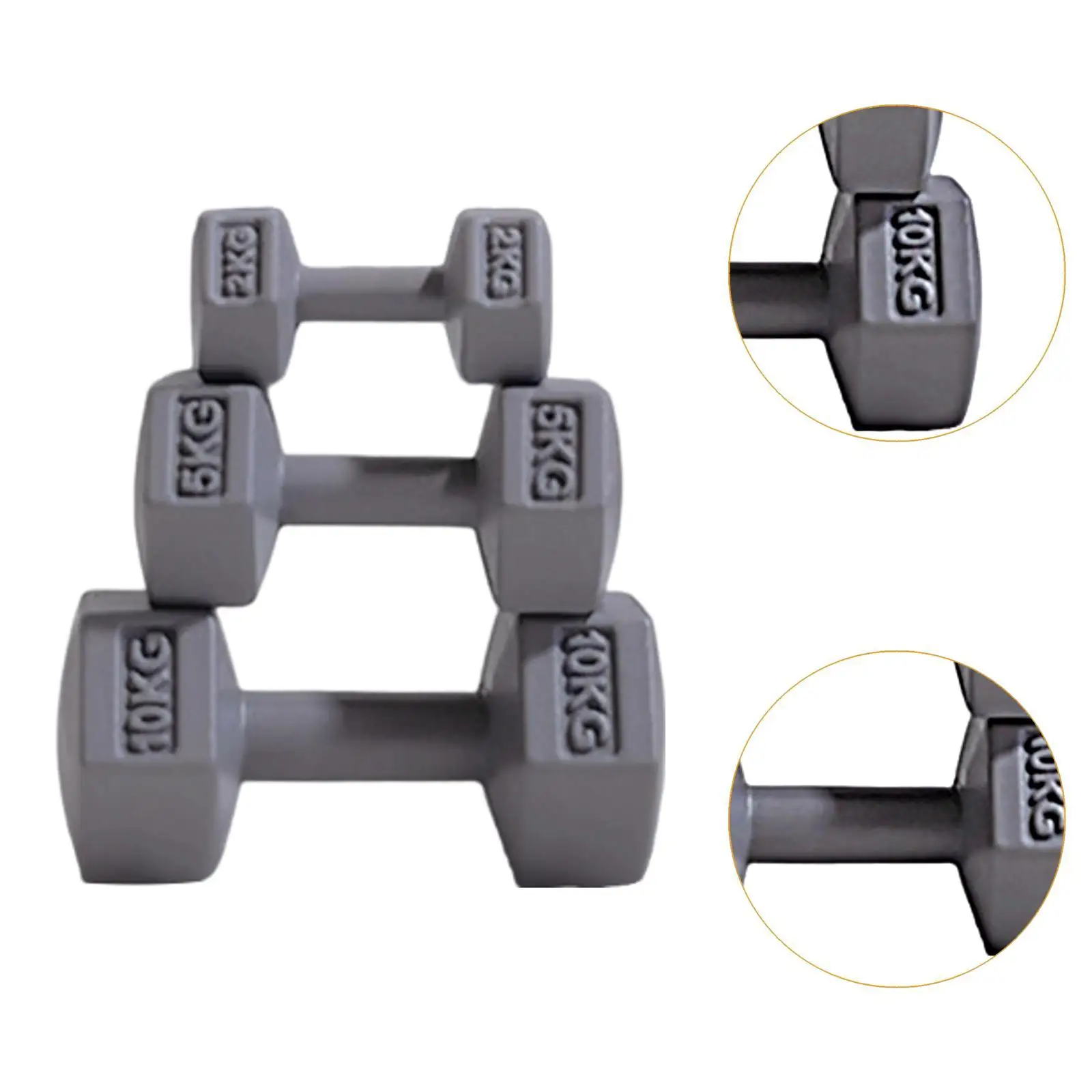 3x Miniature Dumbbells Sports Equipment DIY Cute Alloy Ornament Miniature Kettle Bell for Boys Kids Girls Age 3~8 Children
