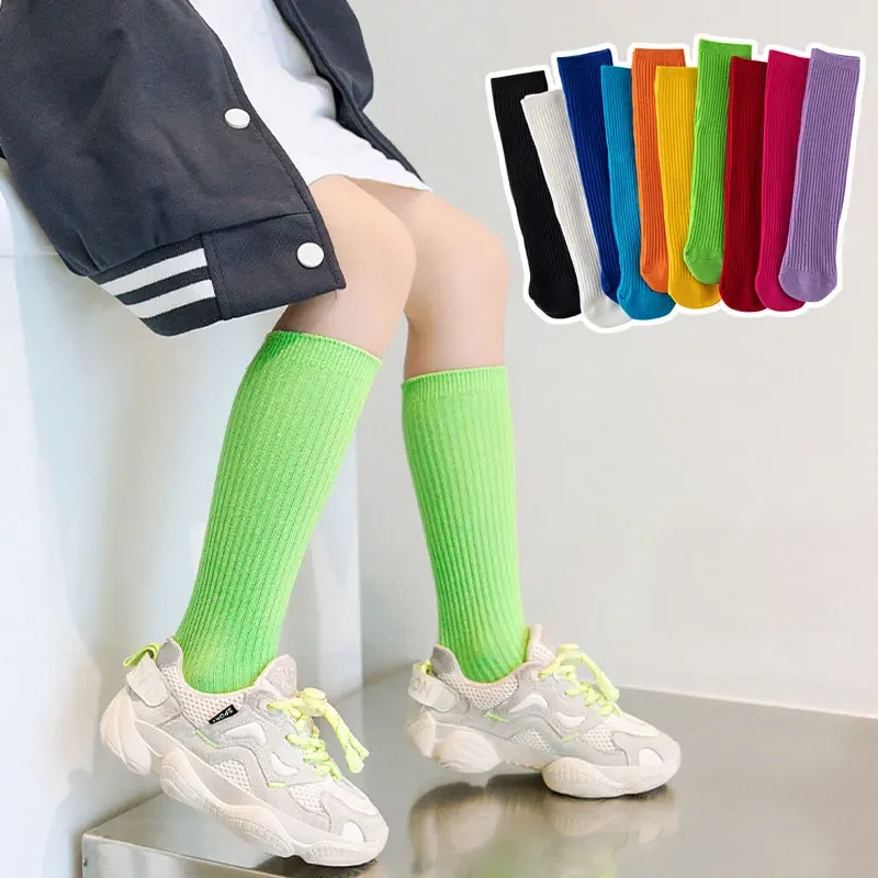 Medias de fútbol infantiles a rayas acanaladas largas para niños - imagen 2