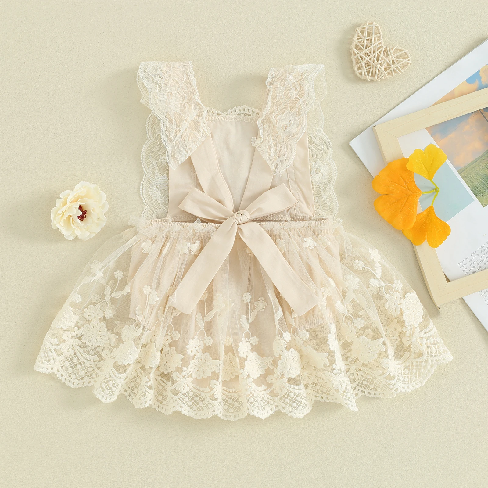 Lioraitiin body de bebé de verano floral con encaje y hombros al aire - imagen 5
