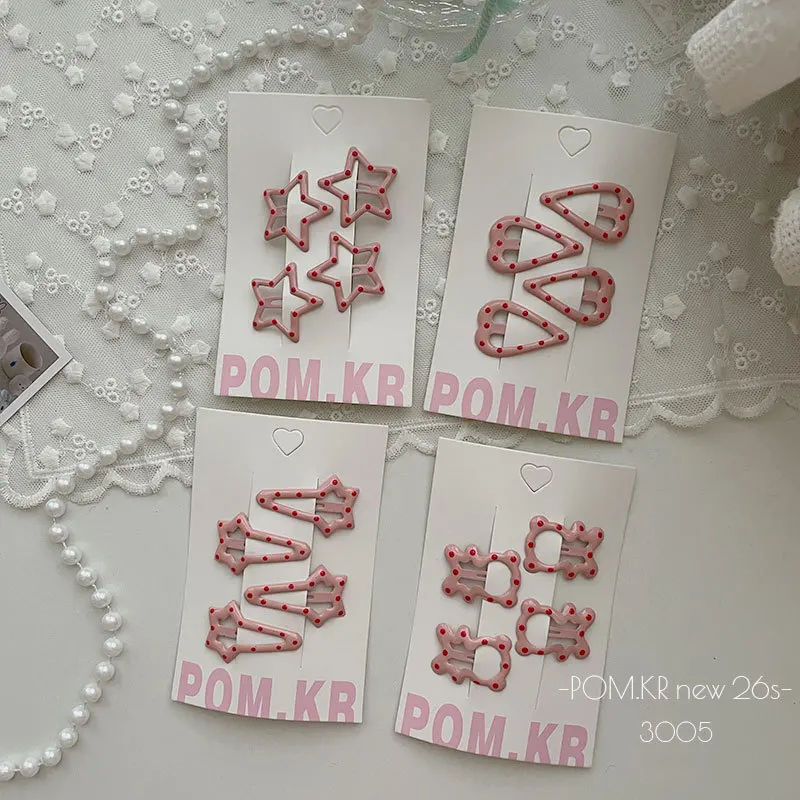 Pinzas para el cabello rosas con estrellas, estilo moderno para bebé - imagen 5