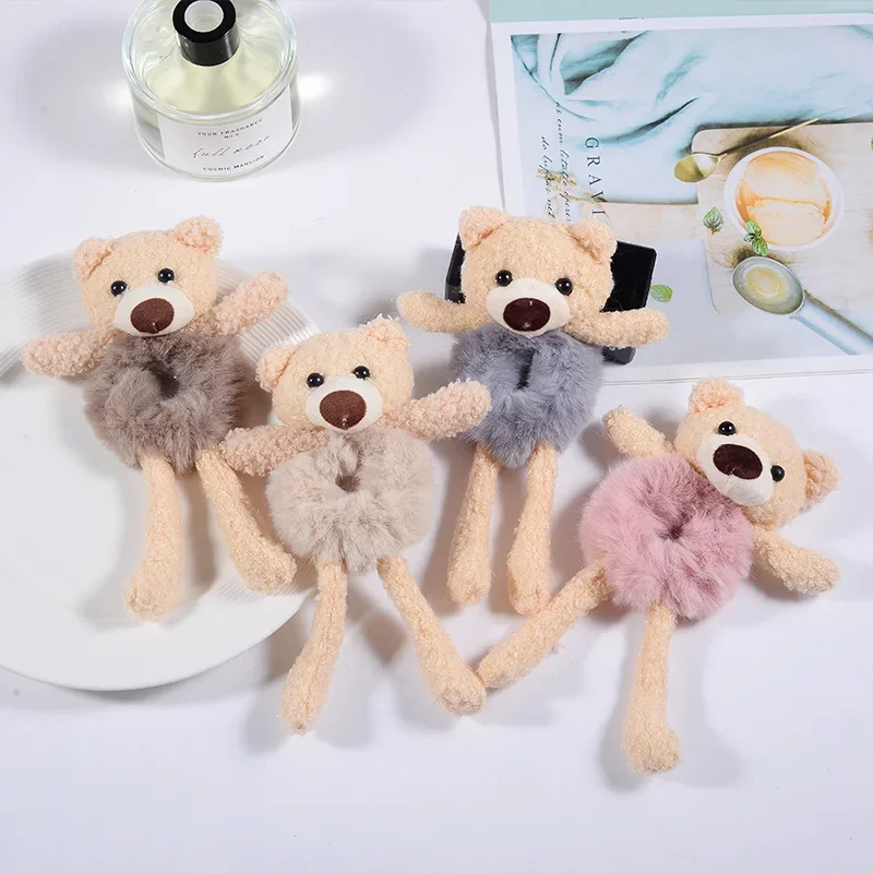 Gomas pelo niña con dibujos animalitos – Coleta felpa Maruko - imagen 2