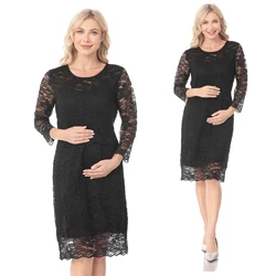 Vestido de lactancia encaje maternidad talla grande primavera-verano