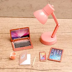 Set de oficina infantil con mini muñeca y escritorio de juguete