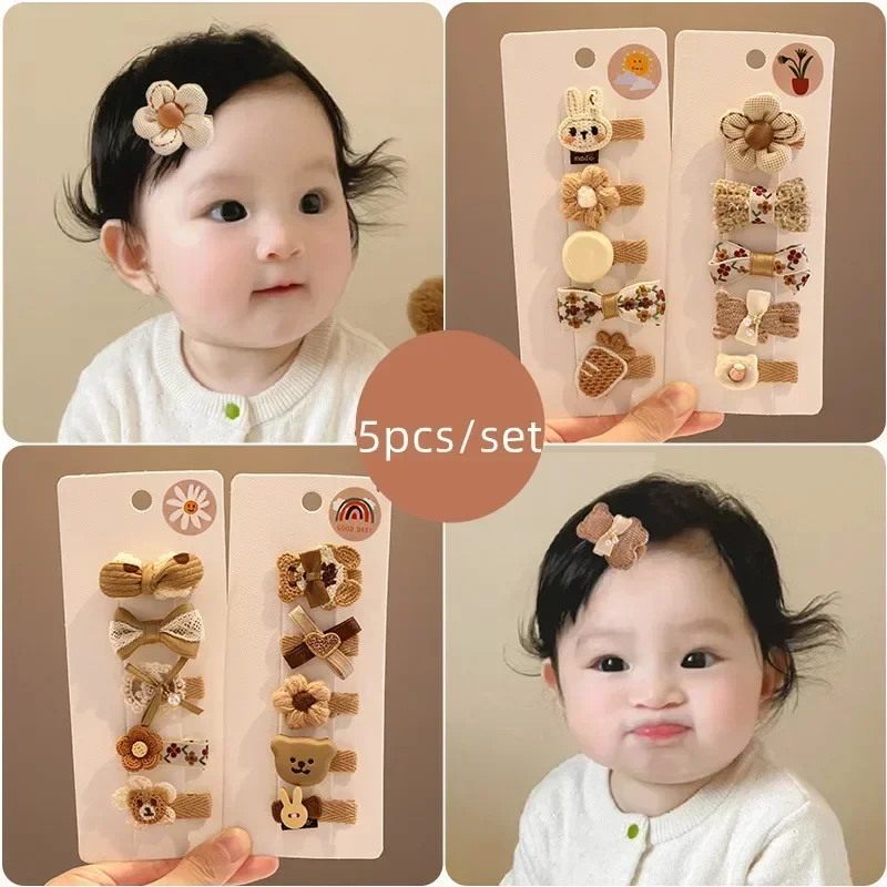 Pasador de pelo con lazo de oso para niña – Color café con leche - imagen 2
