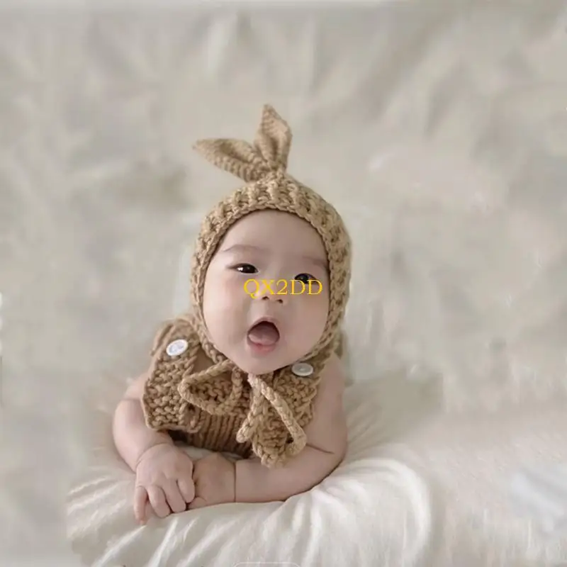 Conjunto de pelele de conejo para fotos de recién nacido - imagen 5