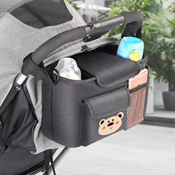 Bolsa cochecito bebé viaje ligera impermeable con portabotellas pañal