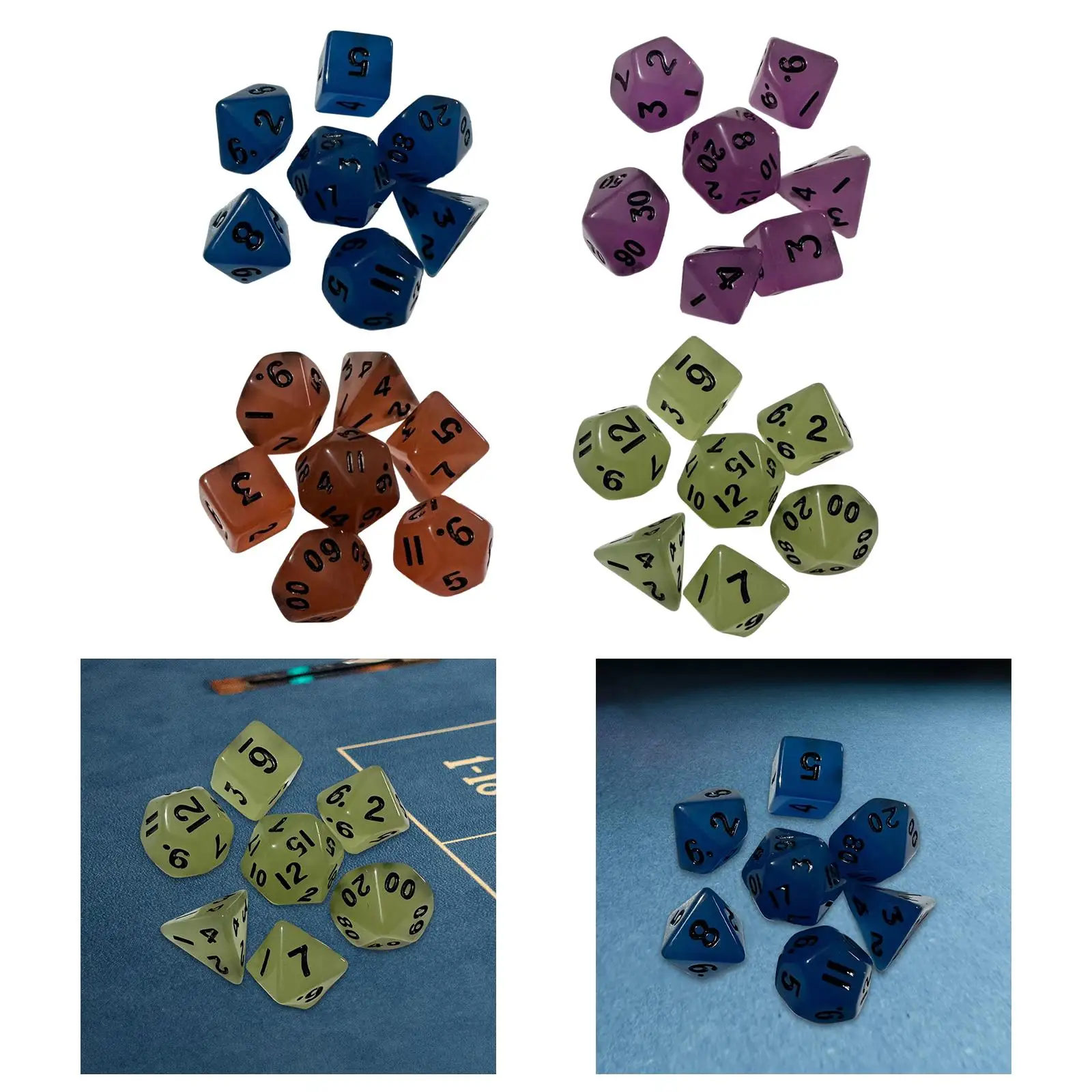 Dados luminosos poliédricos de múltiples caras para juegos - imagen 5