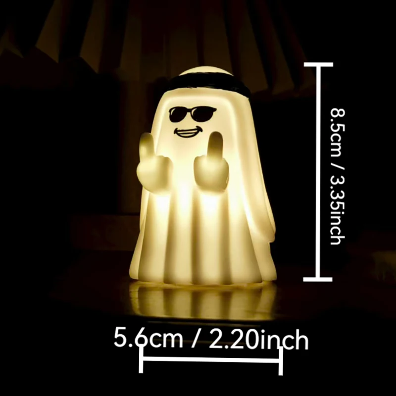 Figura de fantasma con dedo medio para Halloween – Decoración hogar - imagen 2