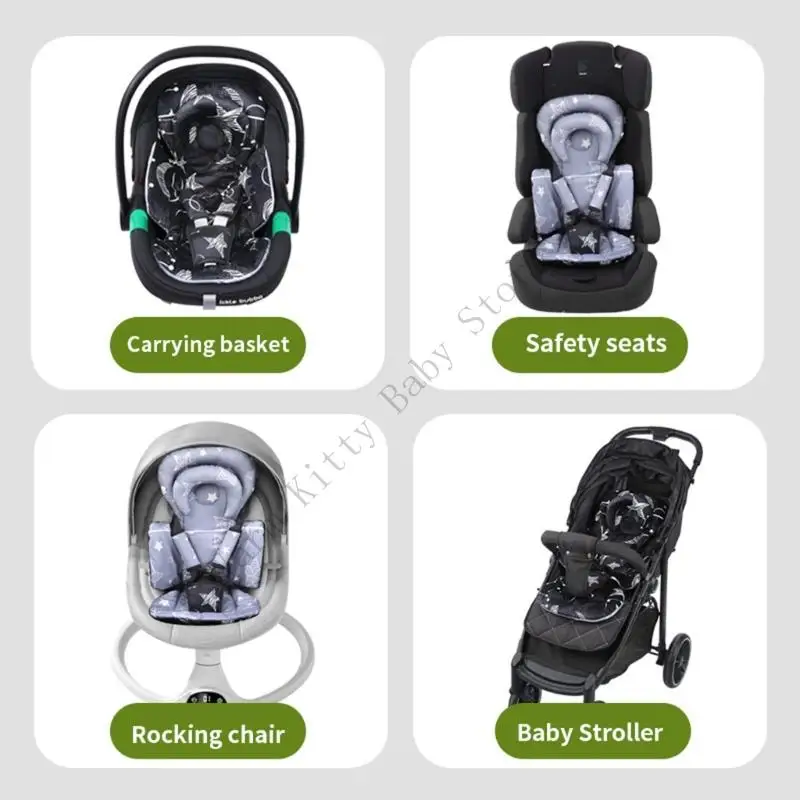 Cojín de asiento para coche de bebé con soporte de cabeza y hombreras - imagen 4